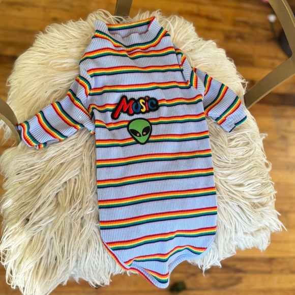 Rainbow Rhinestone Alien Music Shirt SPF 30 Fot Pup or Person! - Picture 1 of 6